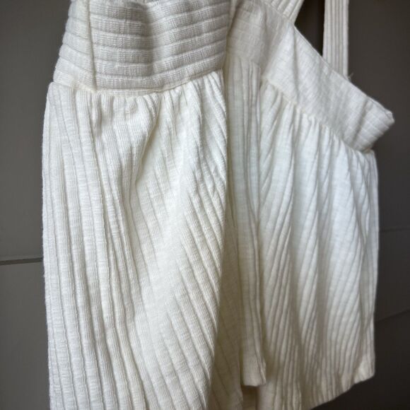 Urban Outfitters Ribbed Crop Tank Top Womens Sz Small White Flowy Beach Boho USA - Picture 5 of 8